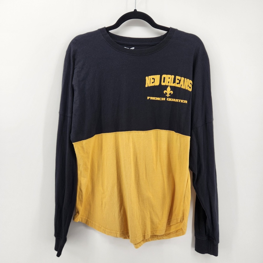 New Orleans Saints French Quarter Long Sleeve T-Shirt Black‎ Gold Womens Small
